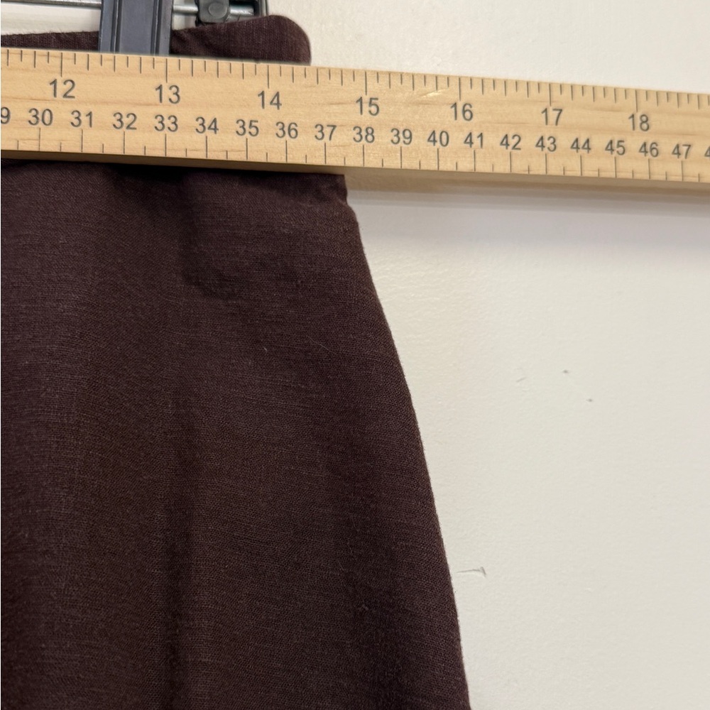 Covington Brown Stretch Skirt linen blend a-line skirt western whimsigoth - Picture 8 of 10